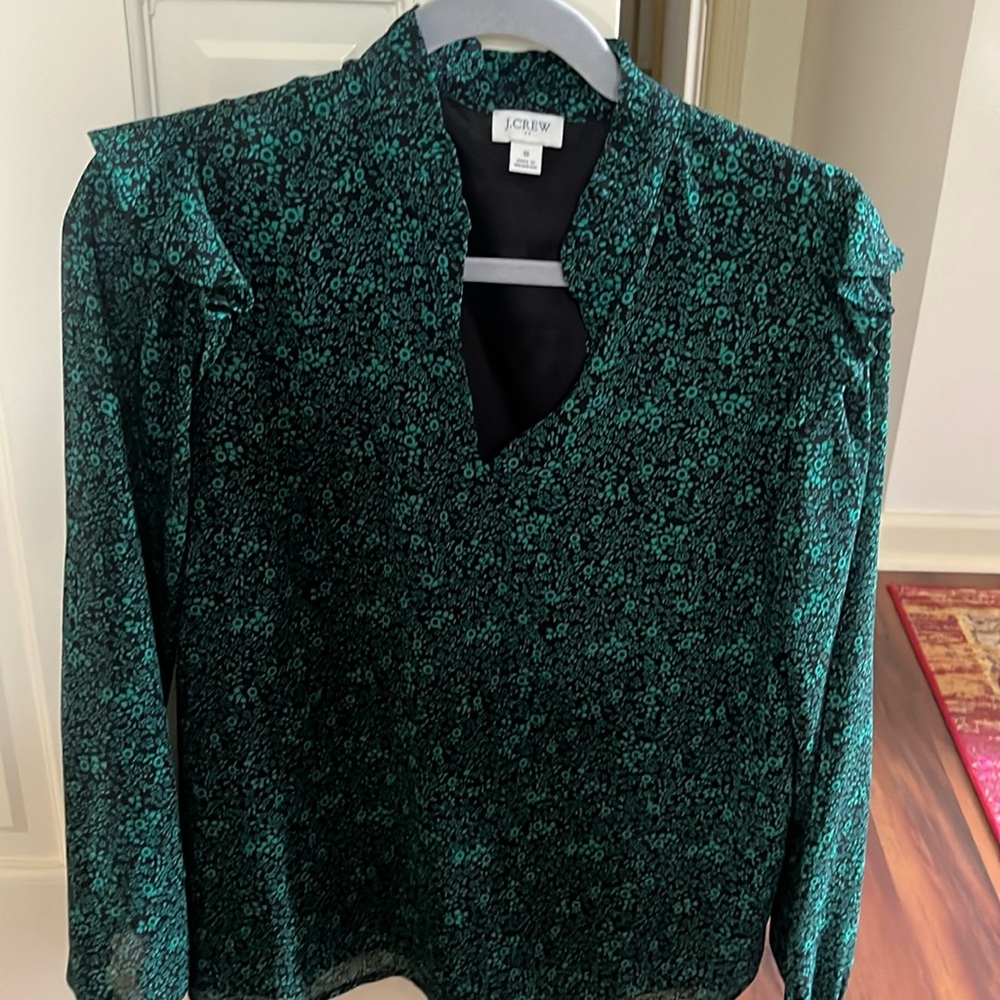 Green and black blouse